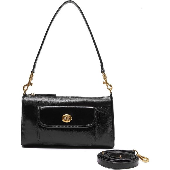 Women's Stylish Genuine Leather Shoulder Bag Lady  with Two Strap - Picture 1 of 6